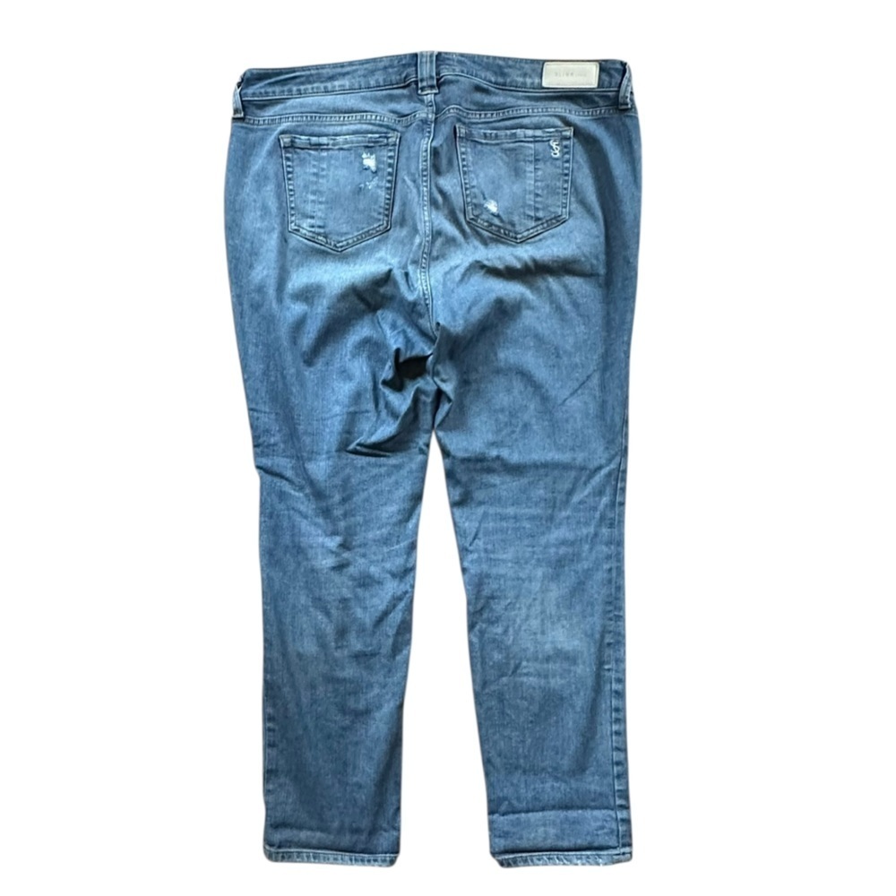 Slink Jeans Curvy Distressed Light Wash Ankle Jeans Sz 16 - Picture 3 of 7